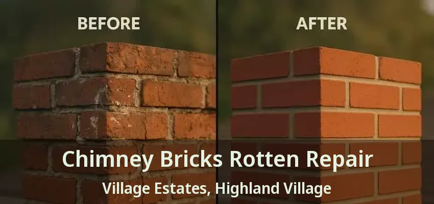 Chimney Bricks Rotten Repair Village Estates, Highland Village - TX