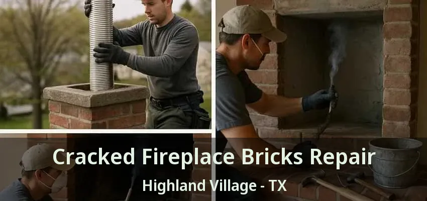 Cracked Fireplace Bricks Repair Highland Village - TX